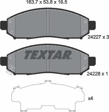 Textar 2422701 - Set placute frana,frana disc parts5.com