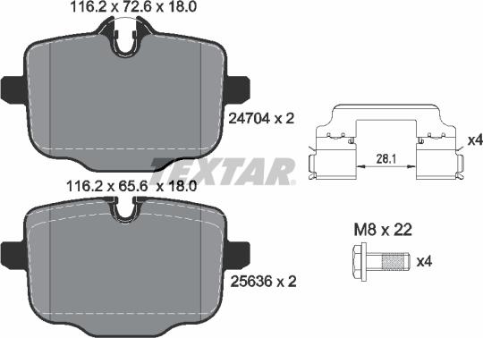 Textar 2470401 - Set placute frana,frana disc parts5.com