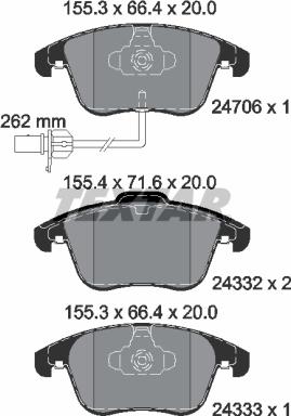 Textar 2470601 - Set placute frana,frana disc parts5.com