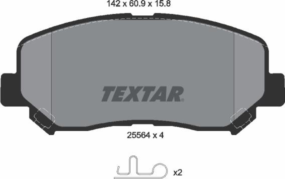 Textar 2556401 - Set placute frana,frana disc parts5.com