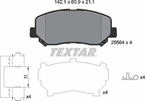 Textar 2556403 - Fren balata seti, diskli fren parts5.com