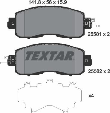 Textar 2558101 - Juego de pastillas de freno parts5.com