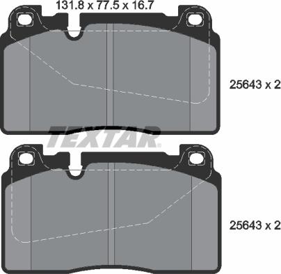 Textar 2564301 - Komplet zavornih oblog, ploscne (kolutne) zavore parts5.com