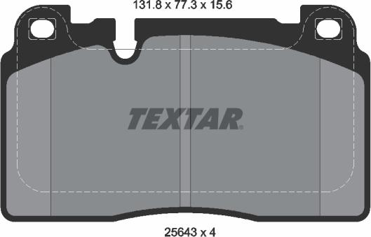 Textar 2564302 - Komplet zavornih oblog, ploscne (kolutne) zavore parts5.com