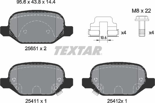 Textar 2565101 - Set placute frana,frana disc parts5.com