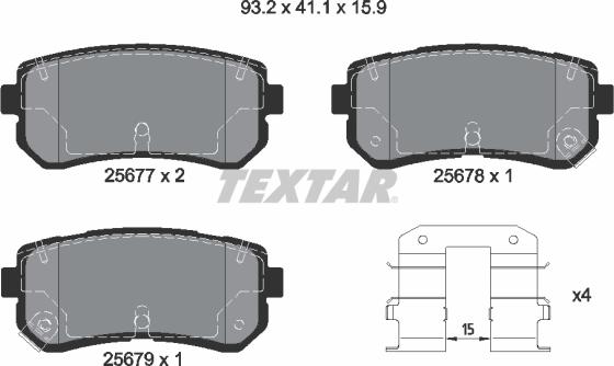 Textar 2567701 - Set placute frana,frana disc parts5.com