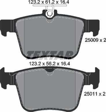 Textar 2500901 - Bremsbelagsatz, Scheibenbremse parts5.com