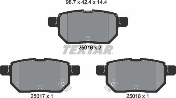 Textar 2501601 - Zestaw klocków hamulcowych, hamulce tarczowe parts5.com