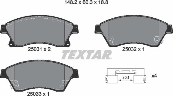 Textar 2503181 - Set placute frana,frana disc parts5.com