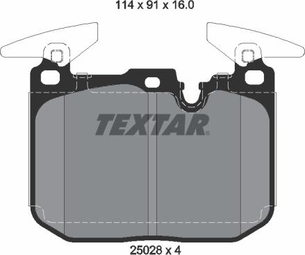 Textar 2502807 - Set placute frana,frana disc parts5.com