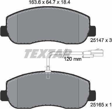 Textar 2514701 - Set placute frana,frana disc parts5.com