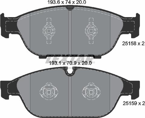 Textar 2515802 - Brake Pad Set, disc brake parts5.com