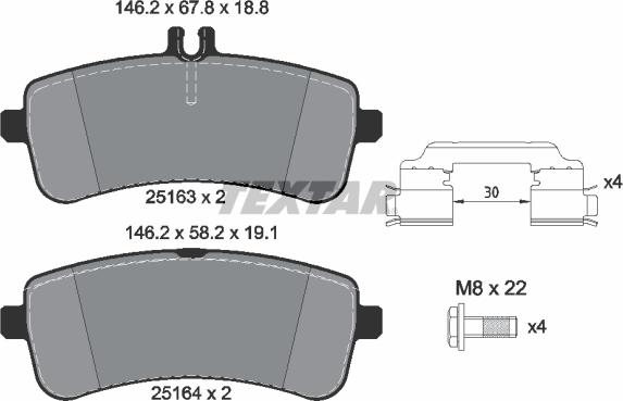 Textar 2516302 - Set placute frana,frana disc parts5.com