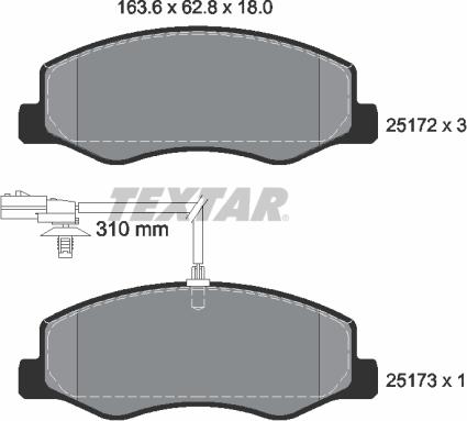 Textar 2517201 - Fren balata seti, diskli fren parts5.com