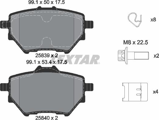 Textar 2583901 - Set placute frana,frana disc parts5.com