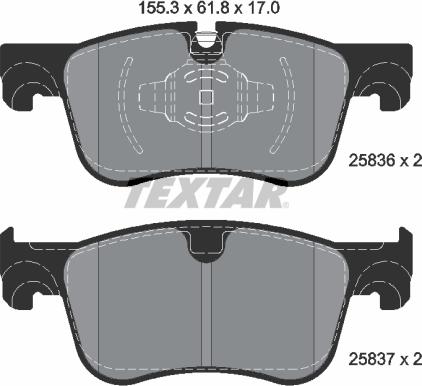 Textar 2583601 - Set placute frana,frana disc parts5.com