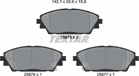 Textar 2587501 - Zestaw klocków hamulcowych, hamulce tarczowe parts5.com