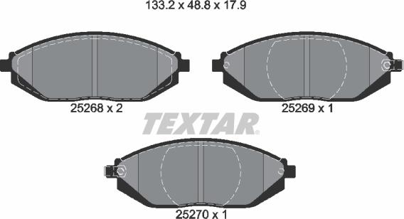 Textar 2526801 - Brake Pad Set, disc brake parts5.com