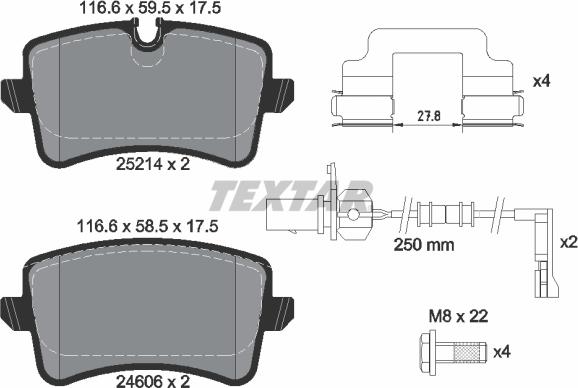 Textar 2521404 - Set placute frana,frana disc parts5.com