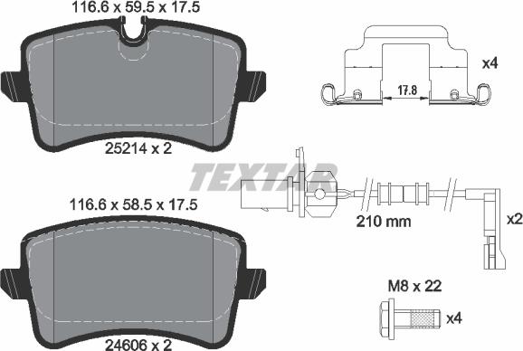 Textar 2521402 - Set placute frana,frana disc parts5.com