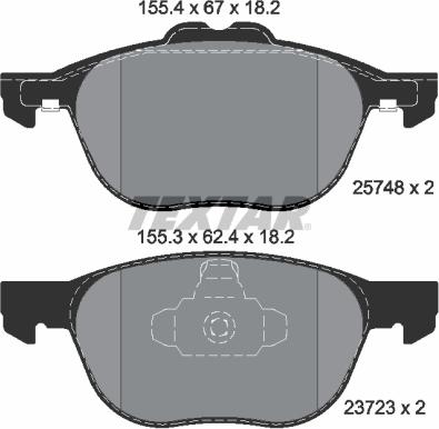 Textar 2574801 - Komplet pločica, disk-kočnica parts5.com