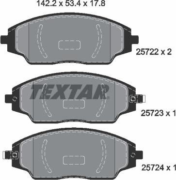 Textar 2572201 - Set placute frana,frana disc parts5.com