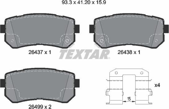 Textar 2643701 - Set placute frana,frana disc parts5.com