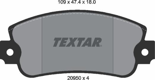 Textar 2095005 - Sada brzdových destiček, kotoučová brzda parts5.com