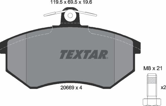 Textar 2066921 - Set placute frana,frana disc parts5.com