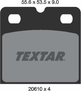 Textar 2061005 - Set placute de frana,frana de parcare cu disc parts5.com