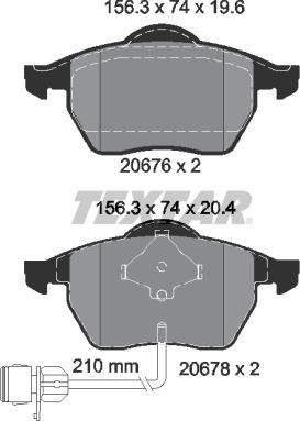 Textar 2067602 - Σετ τακάκια, δισκόφρενα parts5.com