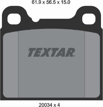 Textar 2003402 - Set placute frana,frana disc parts5.com