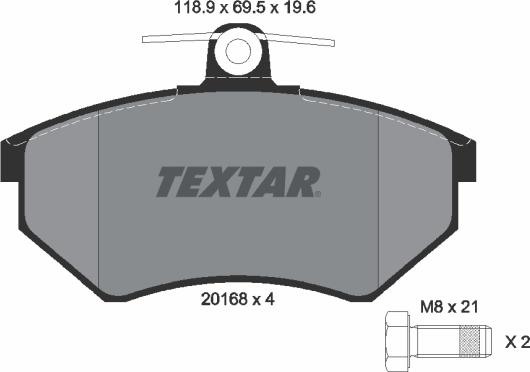 Textar 2016804 - Juego de pastillas de freno parts5.com