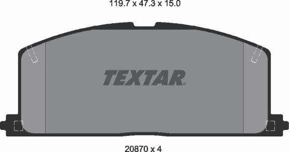 Textar 2087001 - Zestaw klocków hamulcowych, hamulce tarczowe parts5.com