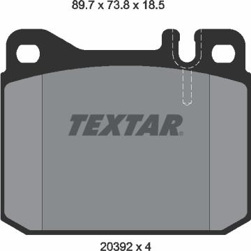 Textar 2039213 - Piduriklotsi komplekt,ketaspidur parts5.com