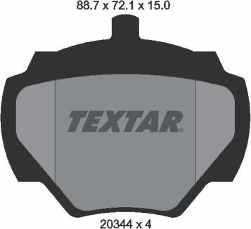 Textar 2034402 - Set placute frana,frana disc parts5.com