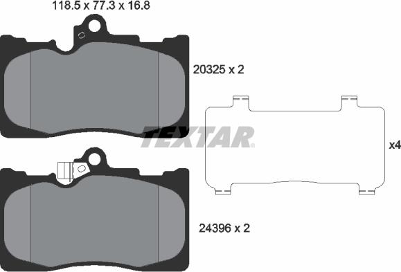 Textar 2032501 - Brake Pad Set, disc brake parts5.com