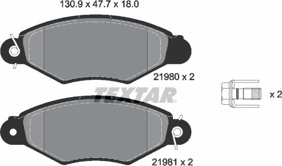 Textar 2198004 - Set placute frana,frana disc parts5.com