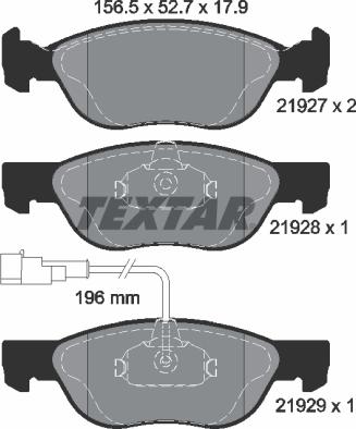 Textar 2192701 - Brake Pad Set, disc brake parts5.com