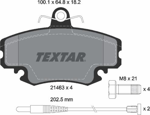 Textar 2146304 - Komplet kočnih obloga, disk kočnica parts5.com