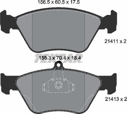 Textar 2141101 - Σετ τακάκια, δισκόφρενα parts5.com