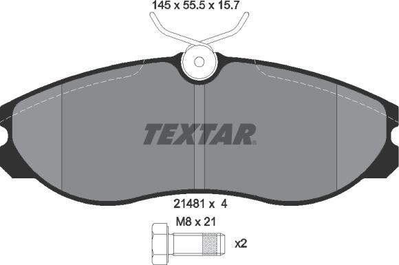 Textar 2148101 - Komplet zavornih oblog, ploscne (kolutne) zavore parts5.com