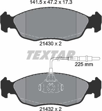 Textar 2143001 - Piduriklotsi komplekt,ketaspidur parts5.com