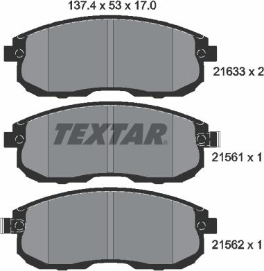 Textar 2156101 - Brake Pad Set, disc brake parts5.com