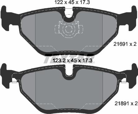 Textar 2169103 - Brake Pad Set, disc brake parts5.com