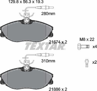 Textar 2167403 - Brake Pad Set, disc brake parts5.com