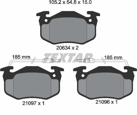 Textar 2109601 - Komplet zavornih oblog, ploscne (kolutne) zavore parts5.com