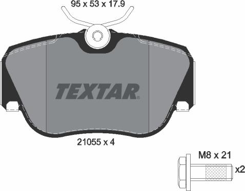 Textar 2105503 - Fékbetétkészlet, tárcsafék parts5.com