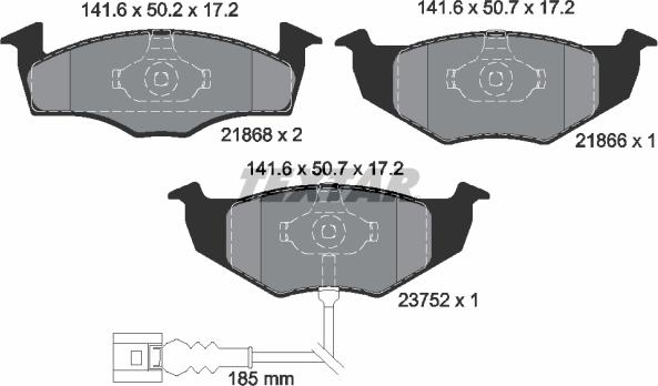 Textar 2186801 - Juego de pastillas de freno parts5.com