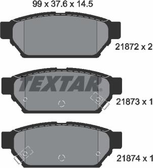 Textar 2187202 - Set placute frana,frana disc parts5.com